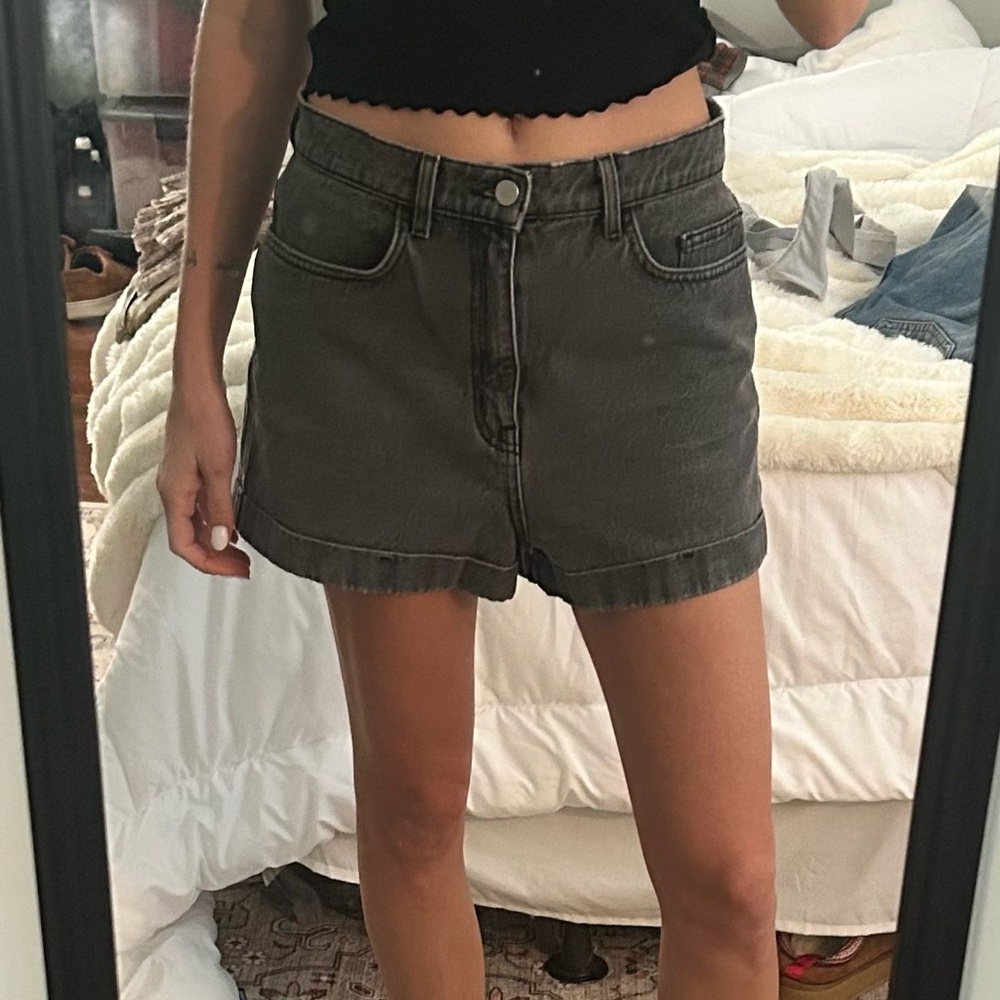Women's Gray Denim Shorts
